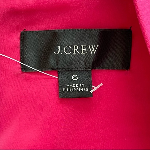 J.Crew V-NECK BI-STRETCH COTTON SHEATH DRESS IN SOFT FUCHSIA office modest - Picture 4 of 10